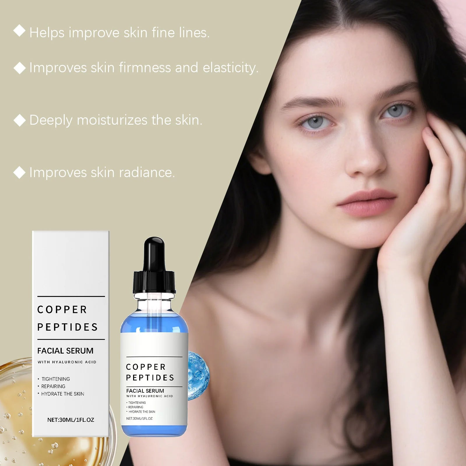 Sérum Facial Hidratante com Ácido Hialurônico