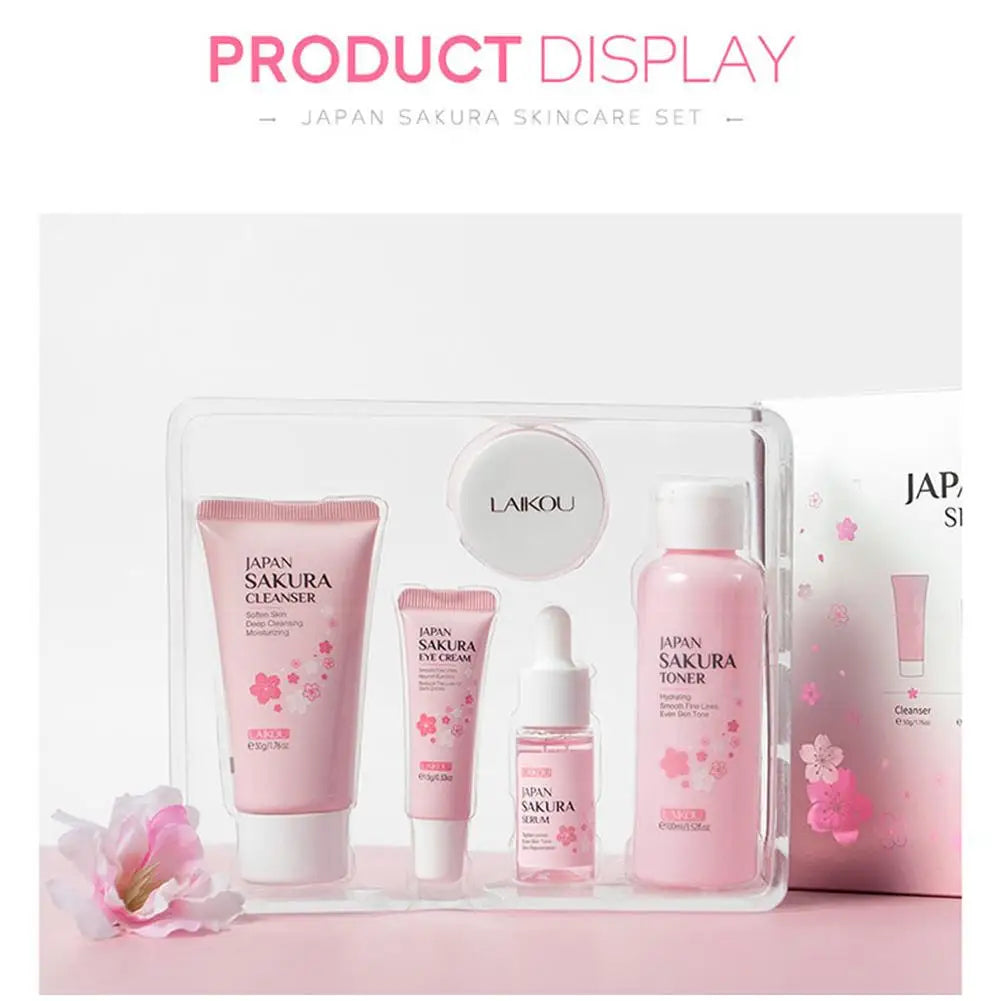 Kit de Skincare Sakura 3/5 Peças – Cuidados Faciais Completo.