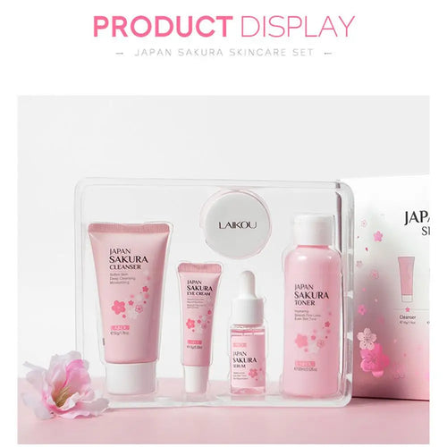 Kit de Skincare Sakura 3/5 Peças – Cuidados Faciais Completo.