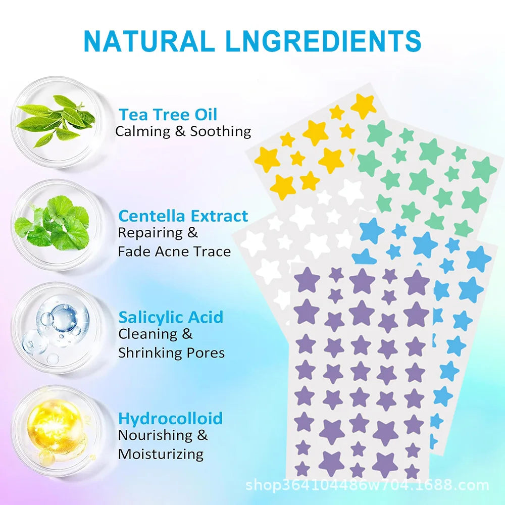 Patches de Estrela para Acne – Adesivos Faciais Ultra Finos.