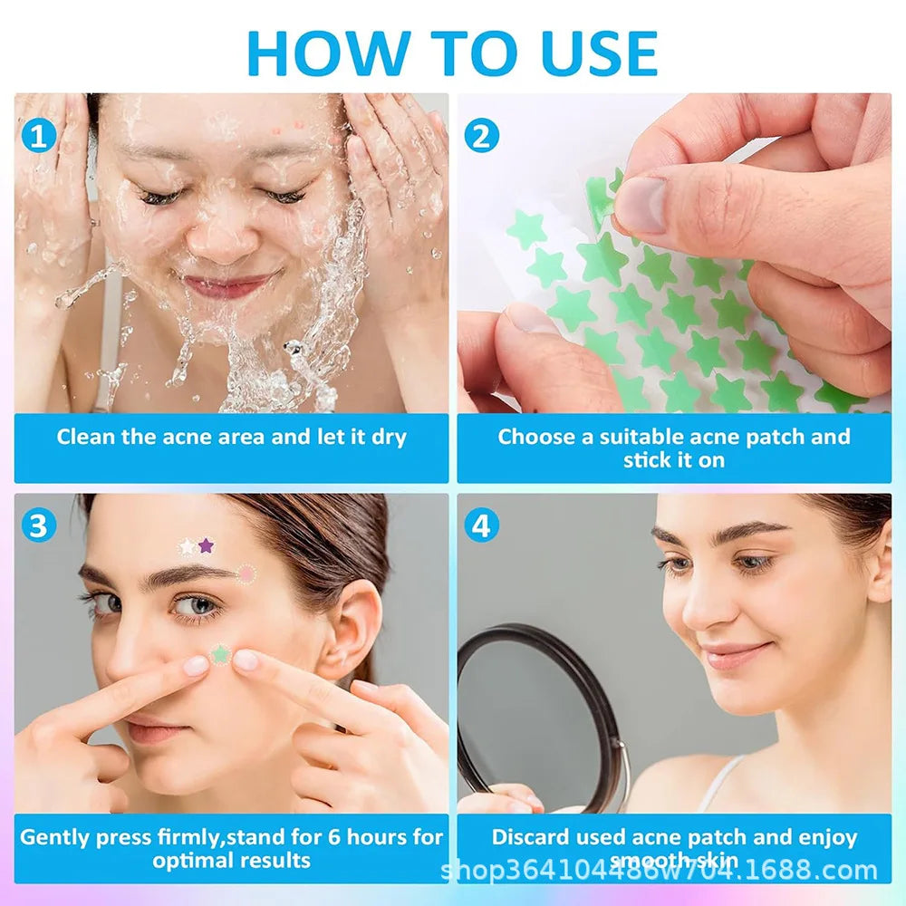 Patches de Estrela para Acne – Adesivos Faciais Ultra Finos.
