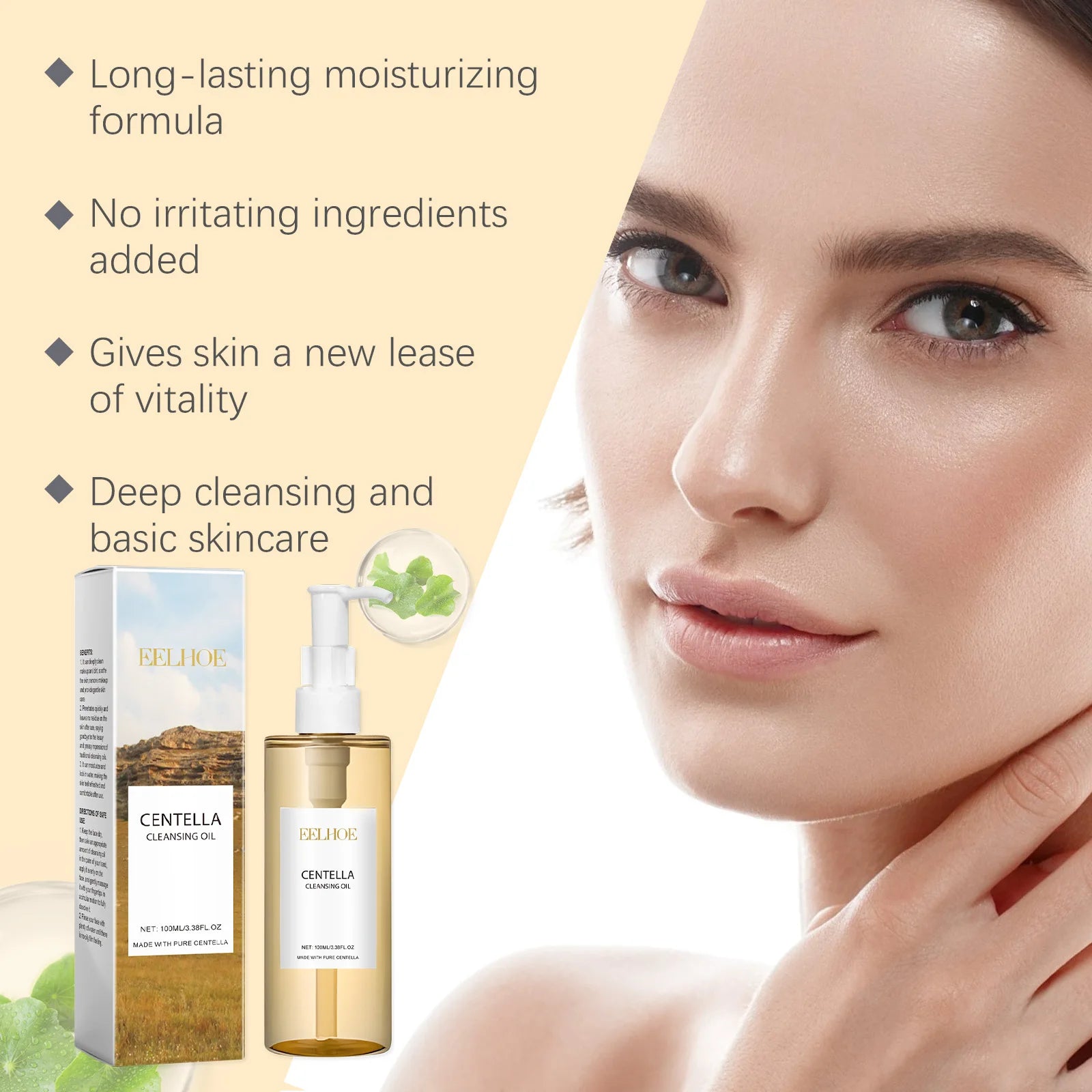 Kit de Skincare Centella – Sérum, Limpador e Óleo Facial.